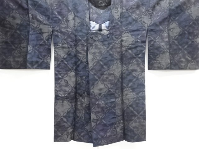 JAPANESE KIMONO / MICHIYUKI COAT / WOVEN GEOMETRIC PATTERN 